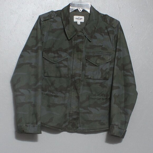 American Eagle green camo cinched waist jacket - Picture 1 of 8